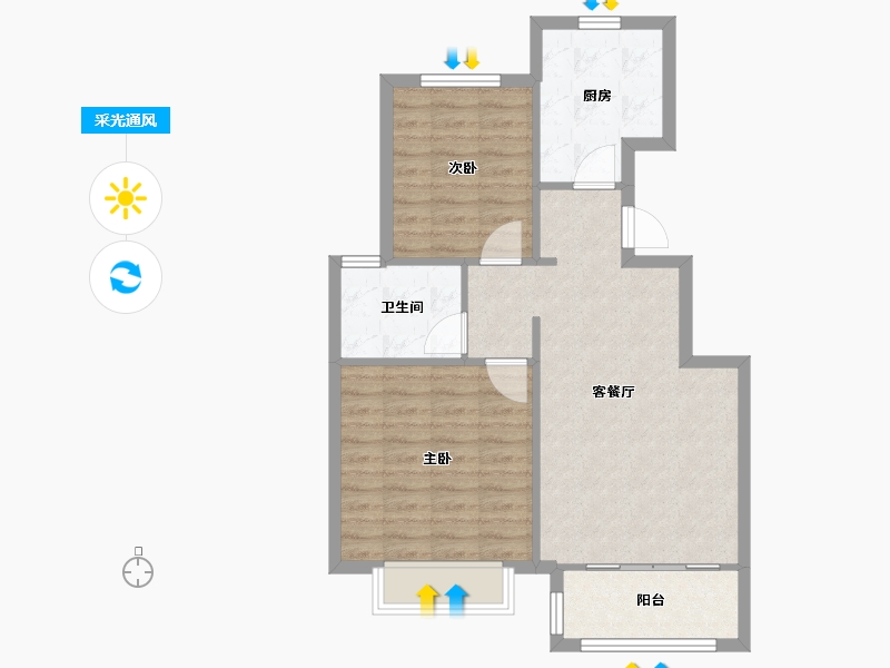 天津-天津市-新城悦隽央著4号楼,10号楼,46号楼,48号楼,50号楼,45号楼,47号-69.60-户型库-采光通风