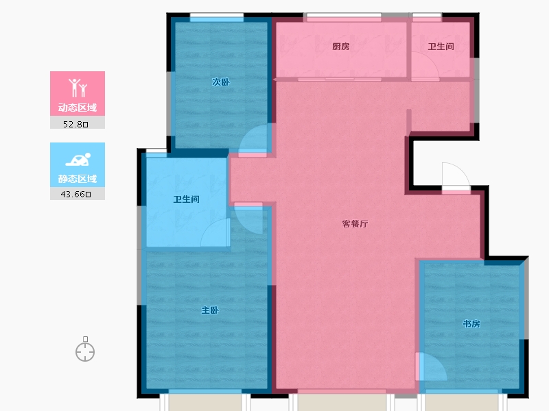 天津-天津市-天地源熙湖畔12号楼,19号楼建面114m²-86.73-户型库-动静分区