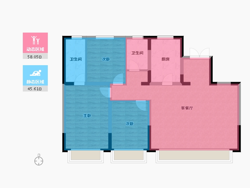 天津-天津市-天地源熙湖畔12号楼,19号楼建面124m²-93.21-户型库-动静分区