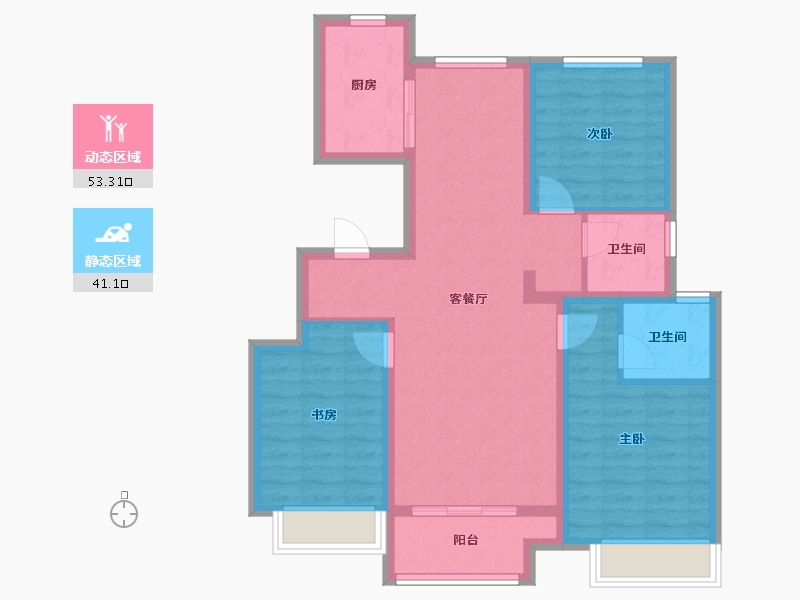 天津-天津市-集美雍阳13号楼,16号楼,集美苑18号楼,集美苑12号楼,集美苑11号楼,集-83.88-户型库-动静分区