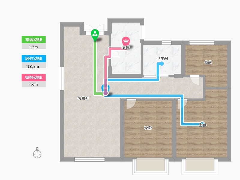 天津-天津市-金融街金悦府融悦景苑1号楼,融悦景苑3号楼建面89m²-71.19-户型库-动静线