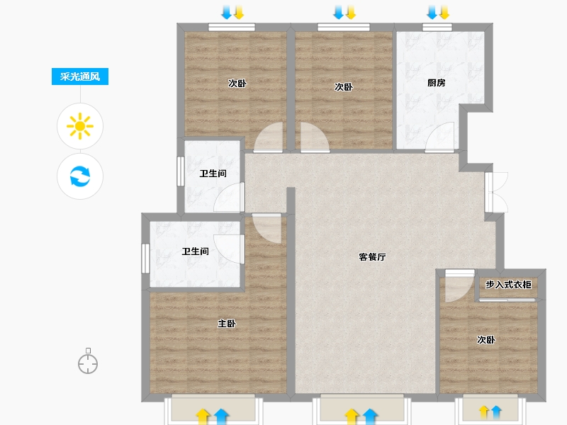 天津-天津市-金融街金悦府融悦景苑2号楼,融悦景苑4号楼,融悦景苑11号楼,融悦景苑12号楼,融悦-109.60-户型库-采光通风