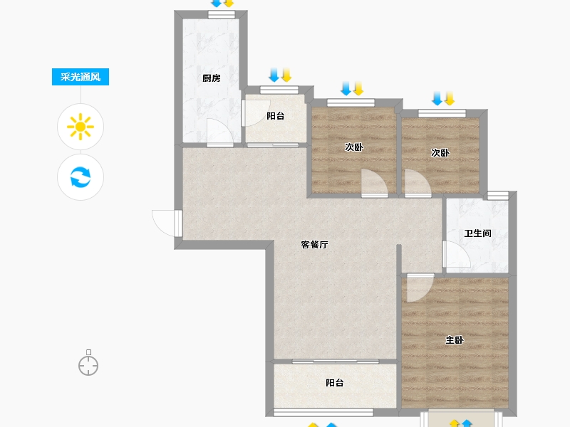 天津-天津市-恒大翡翠湾天泽御苑1号楼,天泽御苑9号楼,天泽御苑10号楼,天泽御苑12号楼,天泽御-71.66-户型库-采光通风