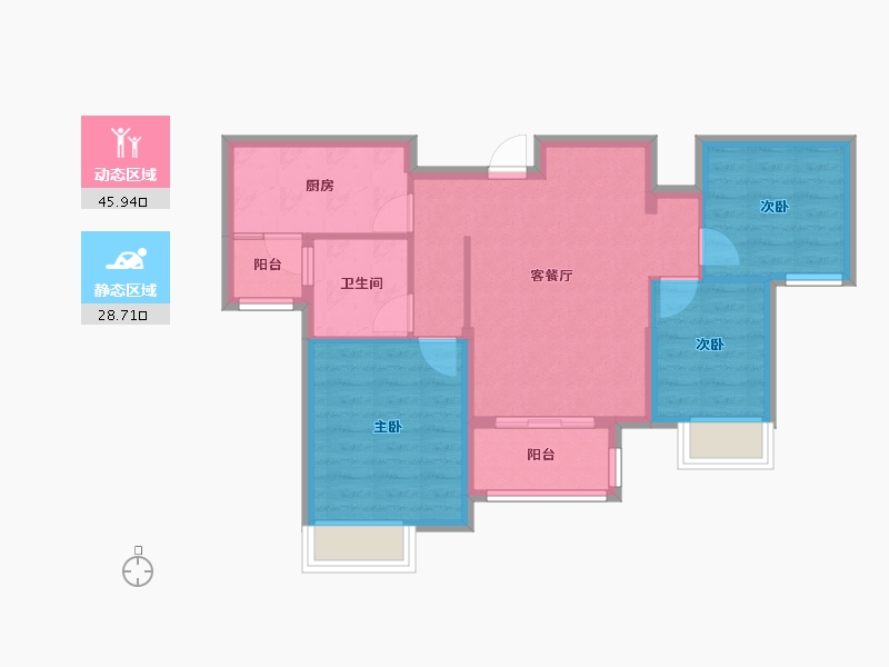 天津-天津市-恒大翡翠湾天泽御苑1号楼,天泽御苑9号楼,天泽御苑10号楼,天泽御苑12号楼,天泽御-66.30-户型库-动静分区