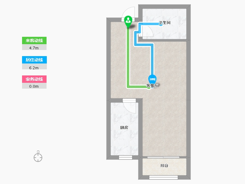 天津-天津市-亿博棠樾府1号楼,3号楼建面63m²-39.86-户型库-动静线