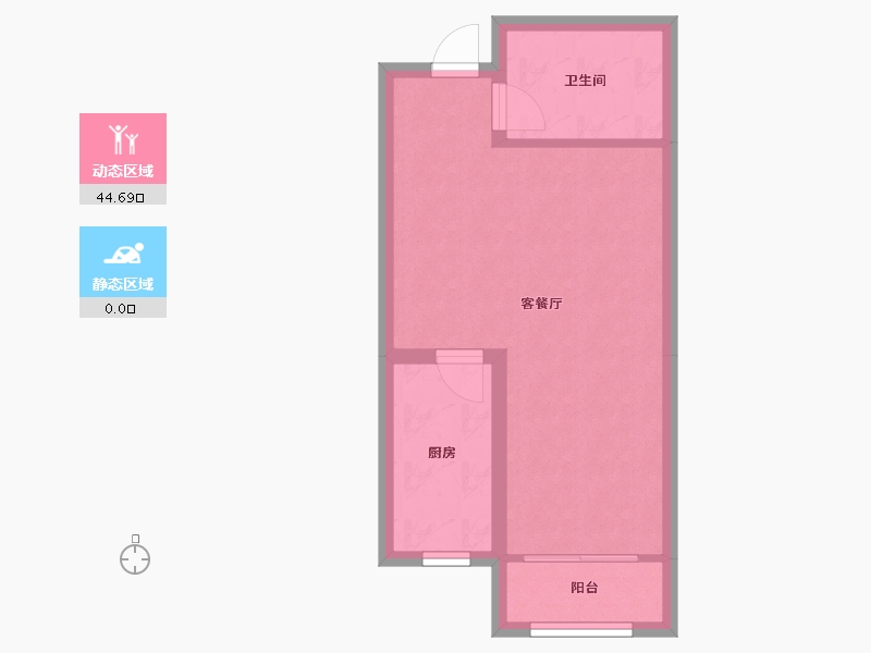 天津-天津市-亿博棠樾府1号楼,3号楼建面63m²-39.86-户型库-动静分区