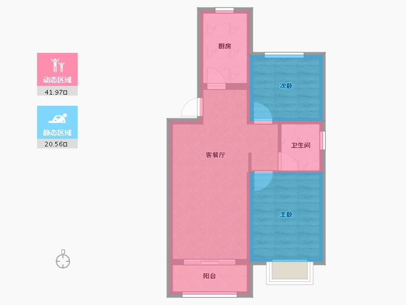 天津-天津市-亿博棠樾府1号楼,3号楼,2号楼建面90m²-55.27-户型库-动静分区