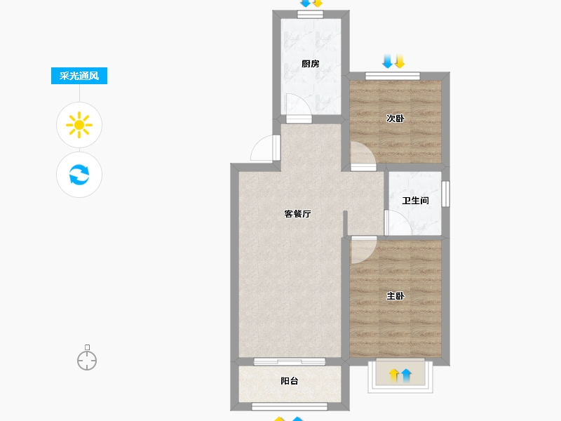 天津-天津市-亿博棠樾府1号楼,3号楼,2号楼建面90m²-55.27-户型库-采光通风