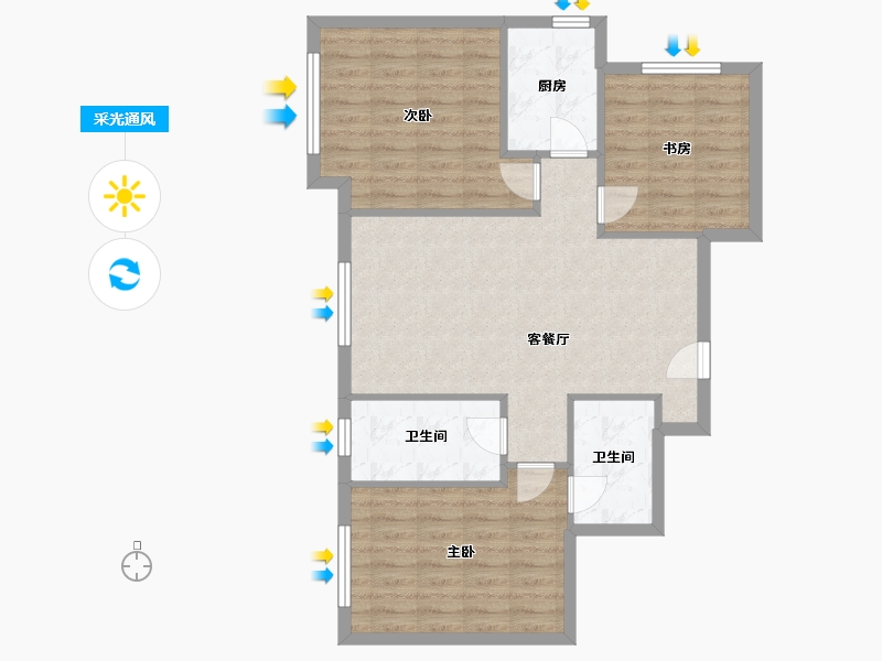 天津-天津市-花样年家天下花乡家园59号楼,花乡家园60号楼,花乡家园61号楼,花乡家园68号楼,-83.21-户型库-采光通风