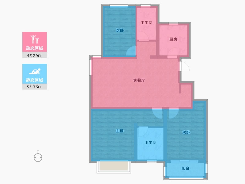 天津-天津市-南开华府建面123m²-90.36-户型库-动静分区