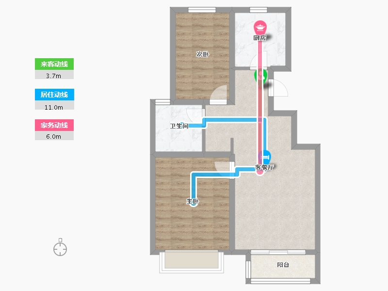 天津-天津市-南开华府建面89m²-65.84-户型库-动静线