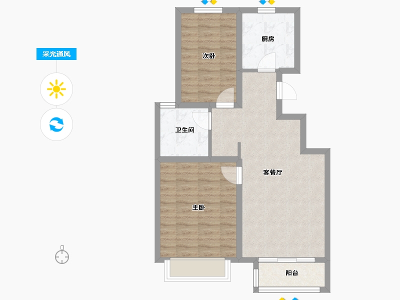 天津-天津市-南开华府建面89m²-65.84-户型库-采光通风