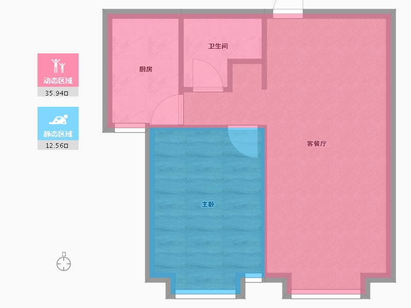 天津-天津市-江南邑2号楼建面68m²-43.71-户型库-动静分区