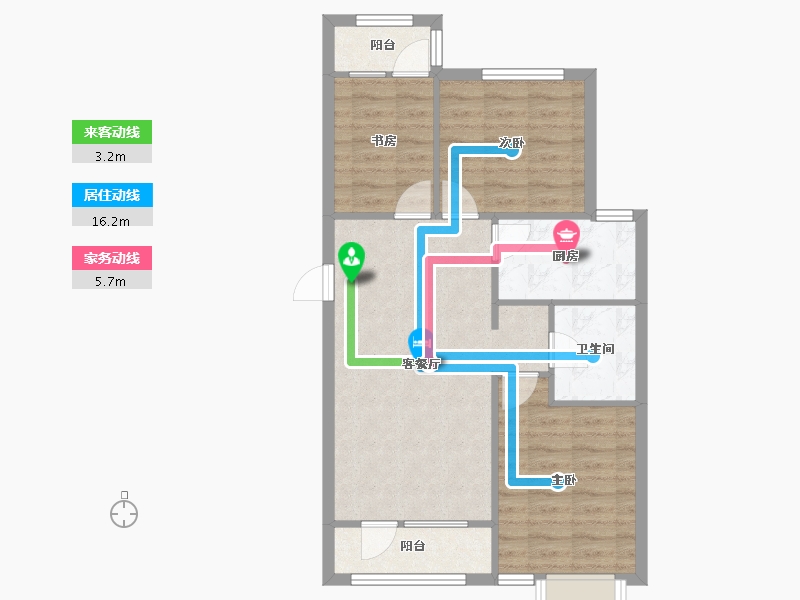 天津-天津市-江南邑2号楼建面107m²-67.41-户型库-动静线