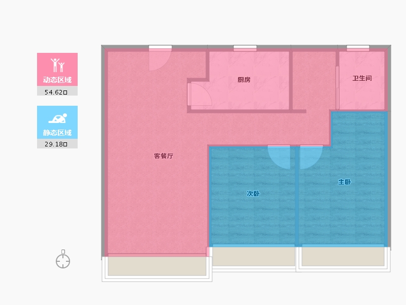 天津-天津市-仁恒公园世纪2号楼,5号楼,11号楼,9号楼,10号楼,建面96m²-76.80-户型库-动静分区