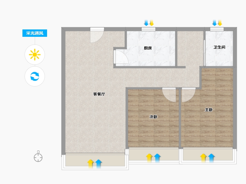 天津-天津市-仁恒公园世纪2号楼,5号楼,11号楼,9号楼,10号楼,建面96m²-76.80-户型库-采光通风