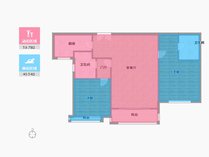 天津-天津市-仁恒公园世纪3号楼,建面115m²-92.00-户型库-动静分区