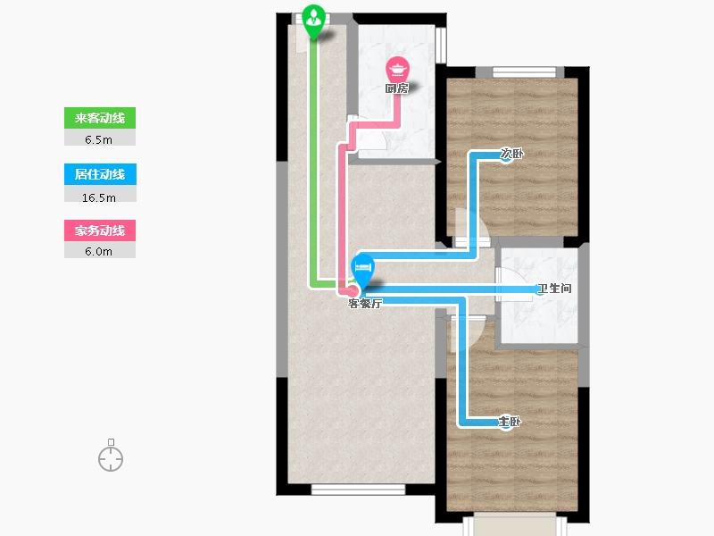 天津-天津市-荔城玉锦园C3户型建面101㎡-62.44-户型库-动静线