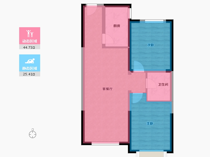 天津-天津市-荔城玉锦园C3户型建面101㎡-62.44-户型库-动静分区