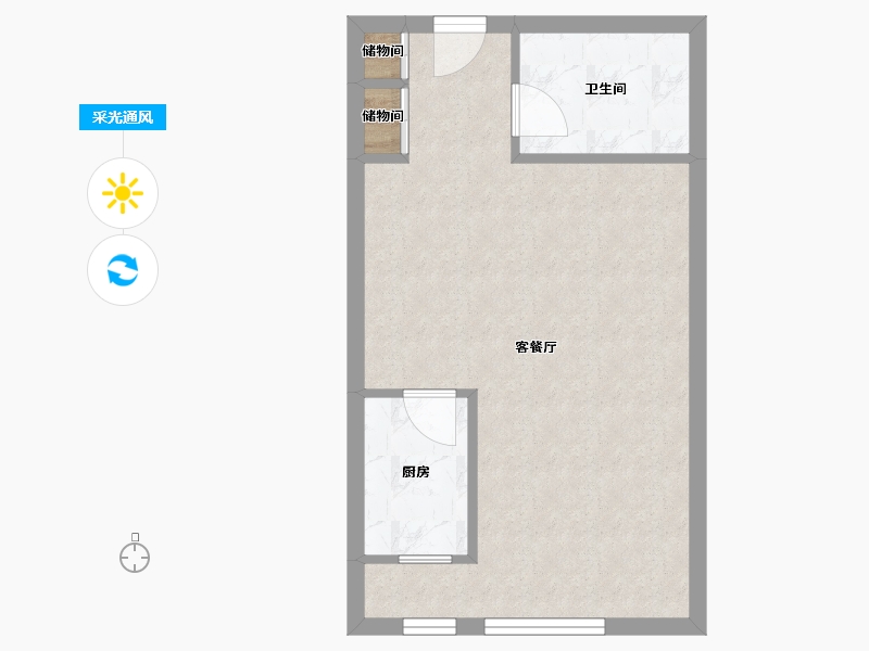 天津-天津市-鼎福汇鼎福大厦2号楼建面66m²-41.68-户型库-采光通风