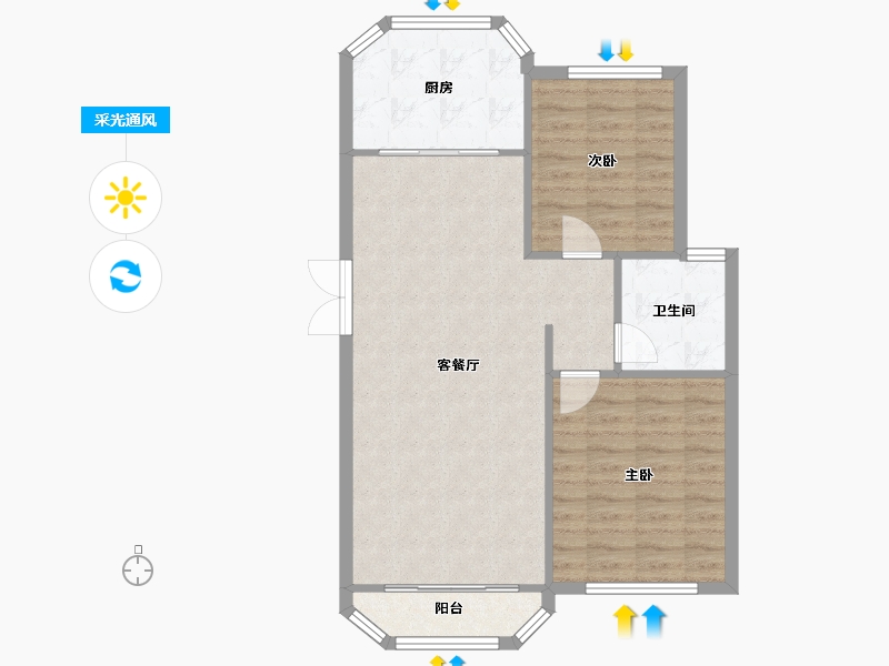 天津-天津市-天房天拖洋房B1户型建面102m²-75.54-户型库-采光通风