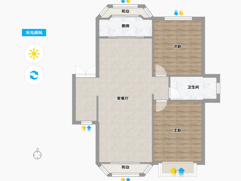 天津-天津市-天房崇德园建面110m²-84.38-户型库-采光通风