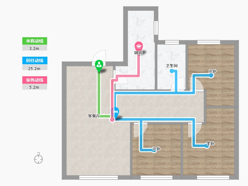 天津-天津市-南开1911清科雅苑6号楼,清科雅苑7号楼建面101m²-67.62-户型库-动静线