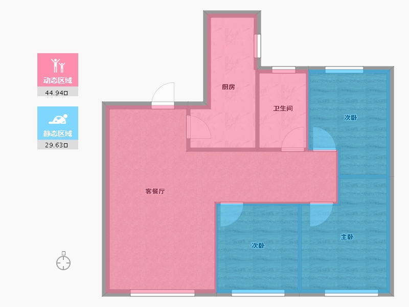 天津-天津市-南开1911清科雅苑6号楼,清科雅苑7号楼建面101m²-67.62-户型库-动静分区