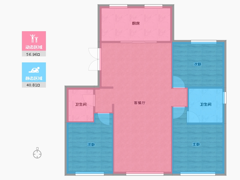 天津-天津市-南开1911清科雅苑6号楼,清科雅苑7号楼建面136m²-90.02-户型库-动静分区