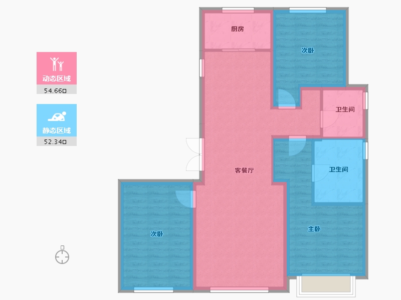 天津-天津市-南开1911,华科雅苑6号楼建面149m²-96.29-户型库-动静分区