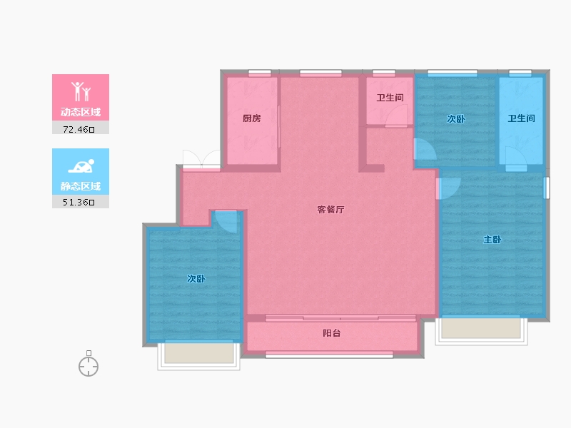 天津-天津市-融创南开宸院4号楼,5号楼建面150m²-112.89-户型库-动静分区