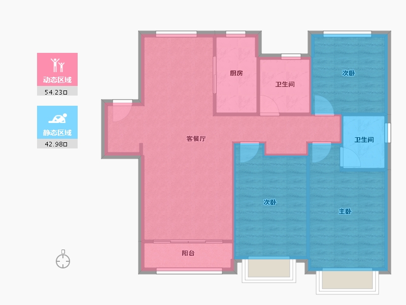 天津-天津市-融创南开宸院1号楼,27号楼,13号楼建面130m²-88.70-户型库-动静分区