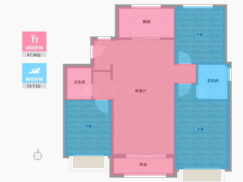 天津-天津市-融创南开宸院2号楼,3号楼建面120m²-79.26-户型库-动静分区