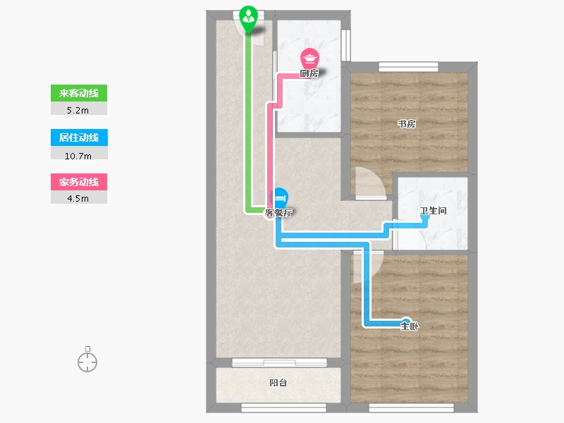 天津-天津市-融创南开宸院2号楼,3号楼建面86m²-55.99-户型库-动静线