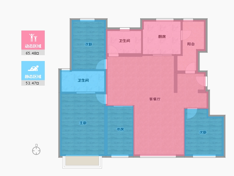 天津-天津市-保利云禧保利云禧4号楼,建面143m²-107.73-户型库-动静分区