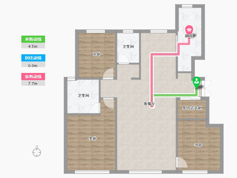 天津-天津市-天地源熙樾台3号楼建面130m²-100.07-户型库-动静线