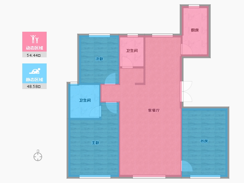 天津-天津市-天地源熙樾台3号楼建面130m²-94.43-户型库-动静分区