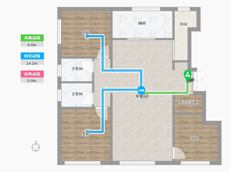 天津-天津市-天地源熙樾台5号楼,7号楼建面111m²-85.43-户型库-动静线