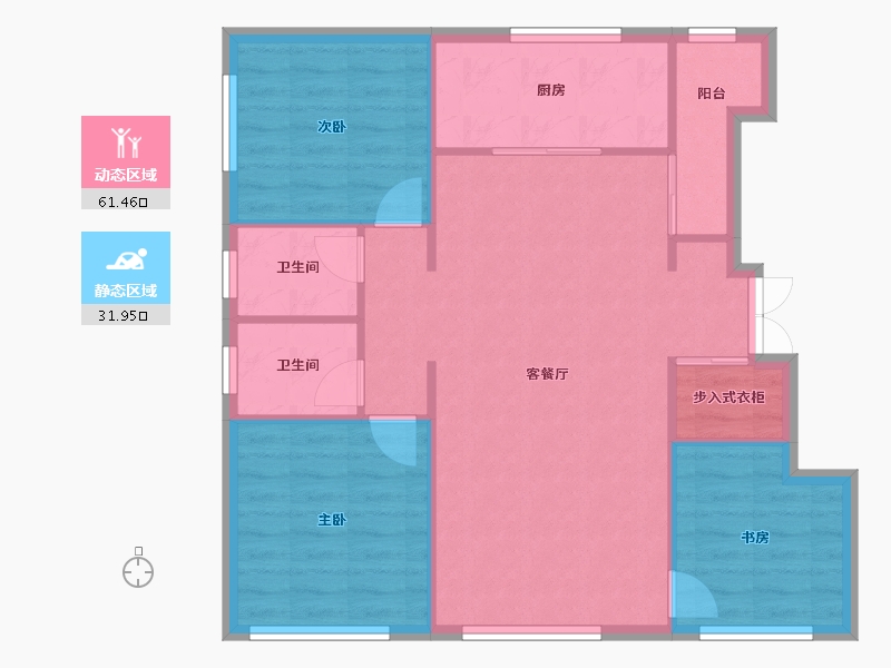 天津-天津市-天地源熙樾台5号楼,7号楼建面111m²-85.43-户型库-动静分区