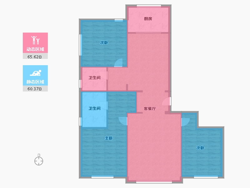 天津-天津市-宾西路5号2号楼,1号楼建面145m²-116.00-户型库-动静分区