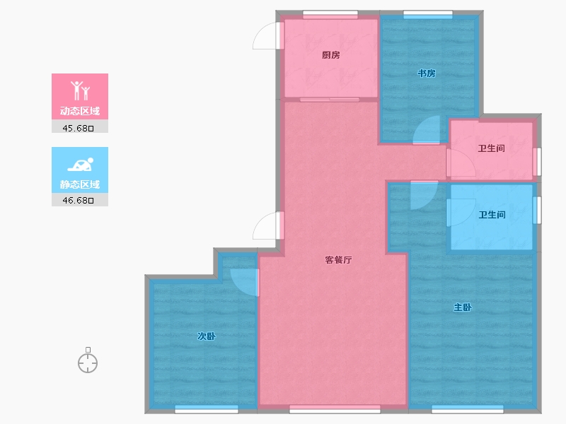 天津-天津市-格调绮园建面137m²-84.53-户型库-动静分区