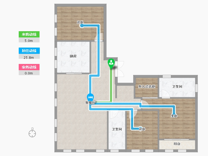 天津-天津市-格调绮园双迎里8号楼建面167m²-114.97-户型库-动静线