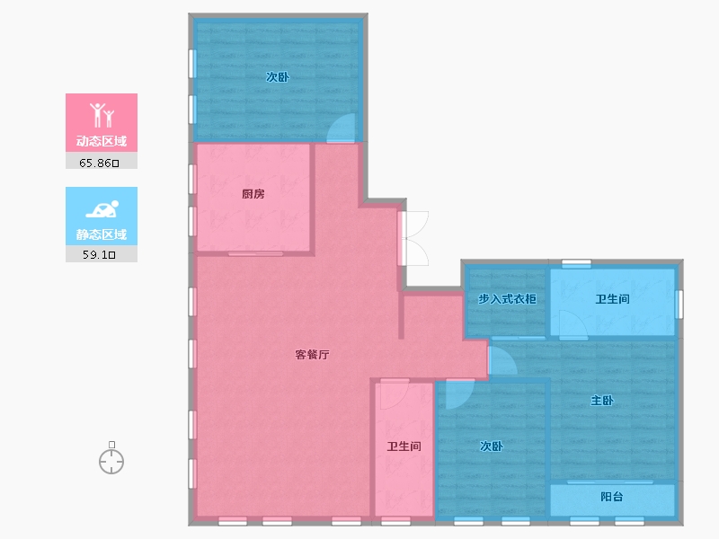 天津-天津市-格调绮园双迎里8号楼建面167m²-114.97-户型库-动静分区