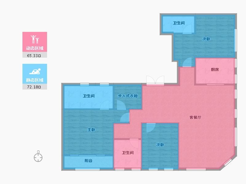 天津-天津市-格调绮园双迎里12号楼建面185m²-126.54-户型库-动静分区