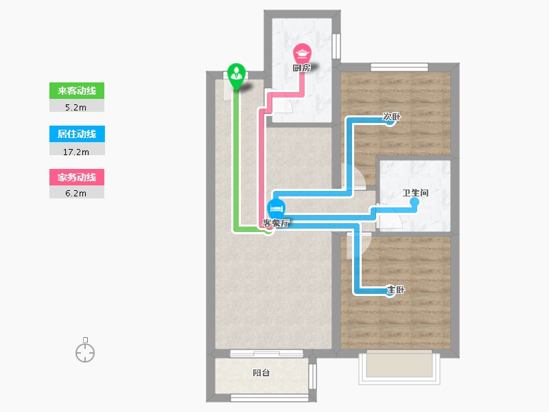 天津-天津市-中海左岸澜庭万锦澜苑9号楼建面82m²-65.61-户型库-动静线