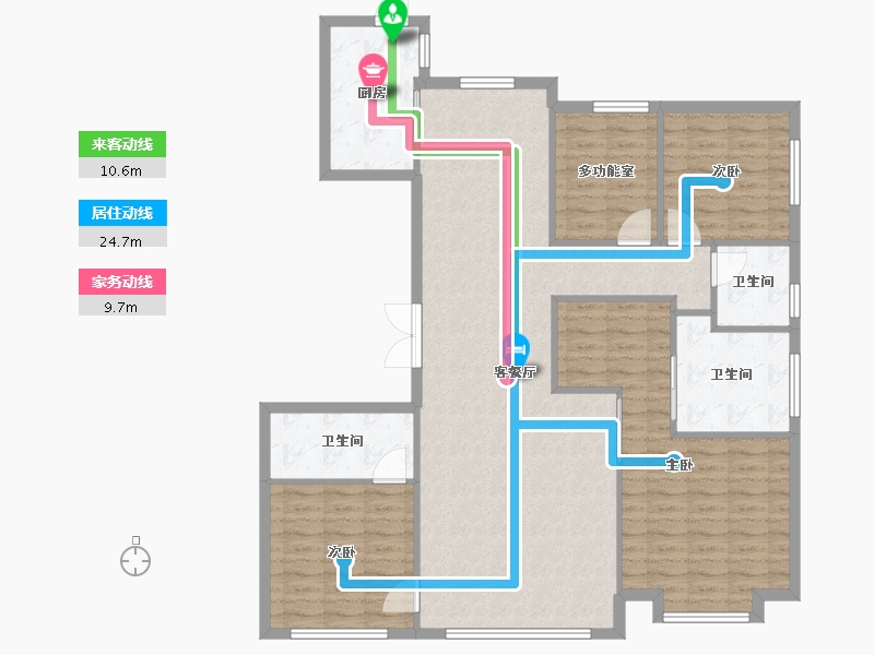 天津-天津市-海河金茂府日辉雅苑3号楼,6号楼建面185m²-125.94-户型库-动静线