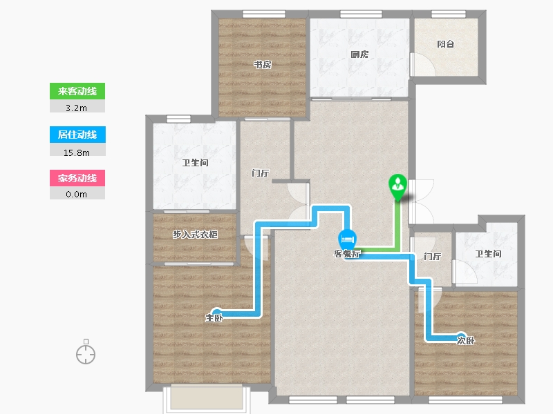 天津-天津市-海河金茂府月辉雅苑6号楼建面155m²-117.89-户型库-动静线