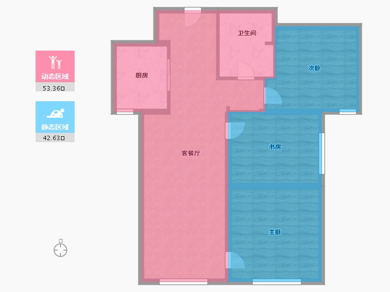 天津-天津市-中海城市广场钻石湾8号楼,10号楼建面108m²-86.40-户型库-动静分区