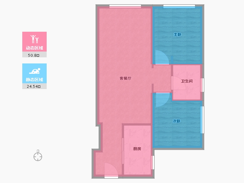 天津-天津市-中海城市广场钻石湾8号楼,9号楼,10号楼建面85m²-68.00-户型库-动静分区