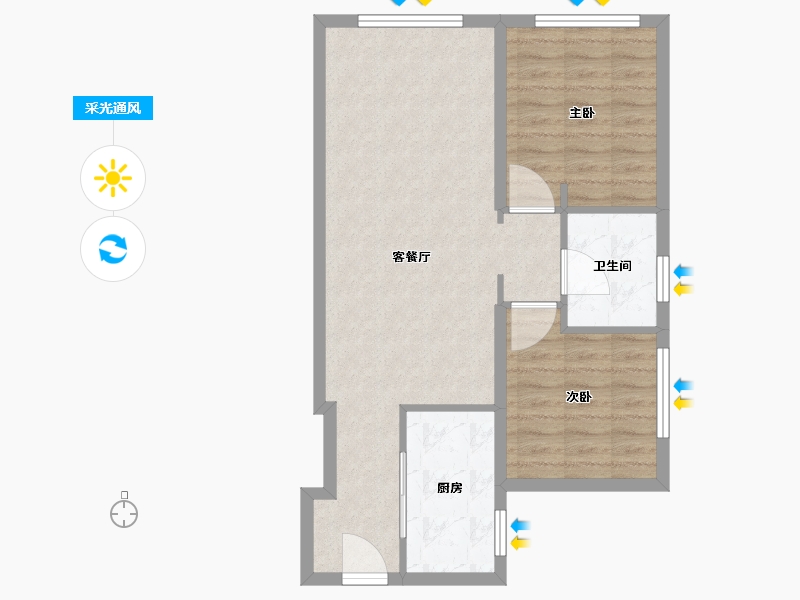 天津-天津市-中海城市广场钻石湾8号楼,9号楼,10号楼建面85m²-68.00-户型库-采光通风